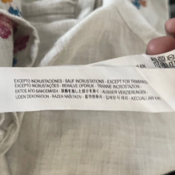 Zara Floral Embroidered Crewneck Puff Lantern Sleeve Blouse Top M - Picture 11 of 12